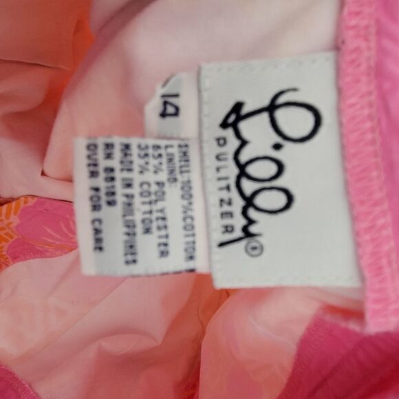 Lilly Pulitzer Girls Sneaky Tiki Floral Tie Waist Bermuda Shorts Capri 14 - Picture 3 of 3